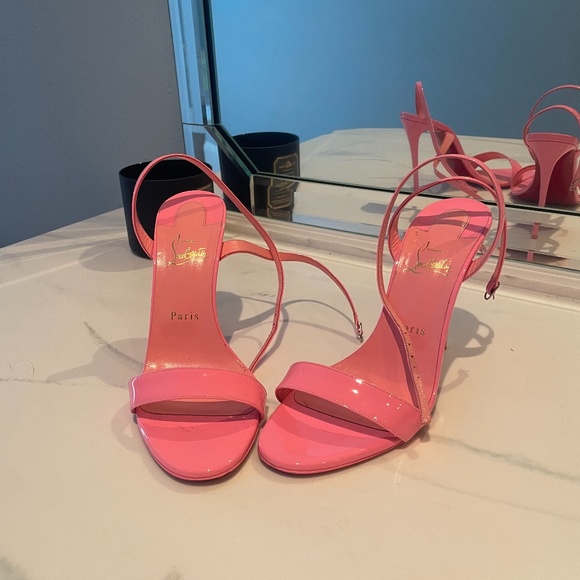 Christian Louboutin Shoes - Christian Louboutin Ankle-Strap Red Sole Sandals Sz 39 Hot Pink